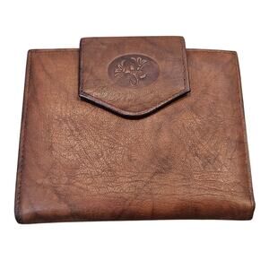 Vintage Buxton Brown Top Grain Cowhide Exterior Leather Bi-Fold Wallet Casual